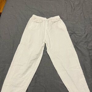 Zara White Linen Pants